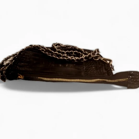 🐊Cute, Black Alligator Skin-Look Crossbody Bag w/ Matching Coin PurseUnbranded - Picture 9 of 10